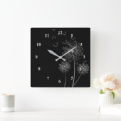 Dandelion flower-blokklok vierkante klok (Huis)