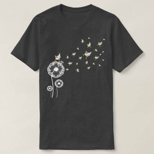 Dandelion Flower Boerderij Farmer Chicken T-shirt (Design voorkant)