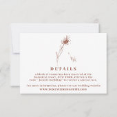 Dandelion Flower Boho Terracotta Wedding Details Kaart (Voorkant)