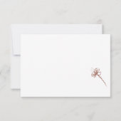 Dandelion Flower Boho Terracotta Wedding Details Kaart (Achterkant)