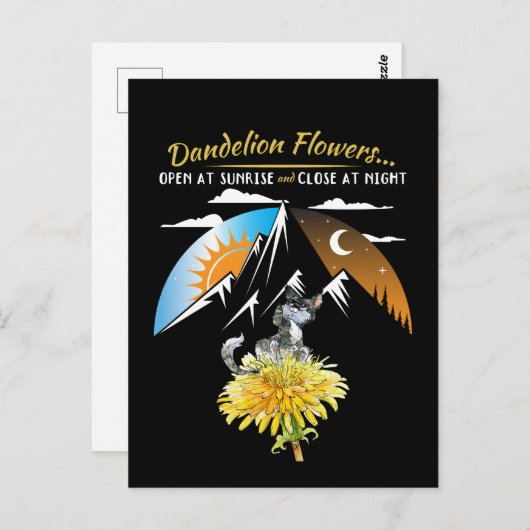 Dandelion Flower Facts - Natuur liefhebber Briefkaart (Voorkant / Achterkant)