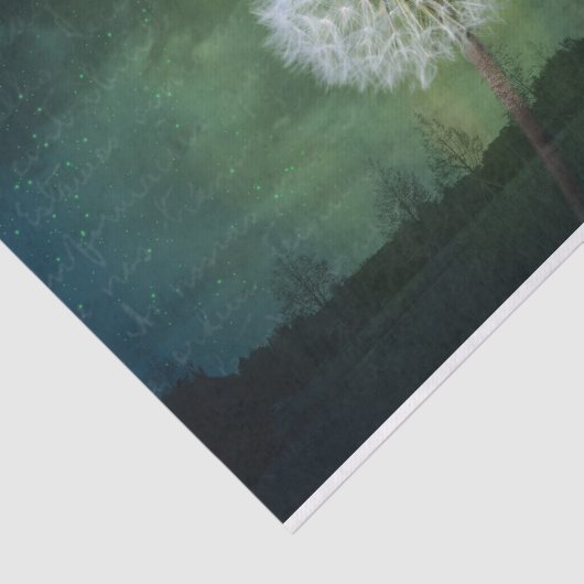 Dandelion Flower Fluff Starry Sky Art Tissuepapier (Detail)