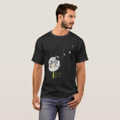 Dandelion Flower Print Lucky Charm maakt mijn wens T-shirt (Voorkant volledig)
