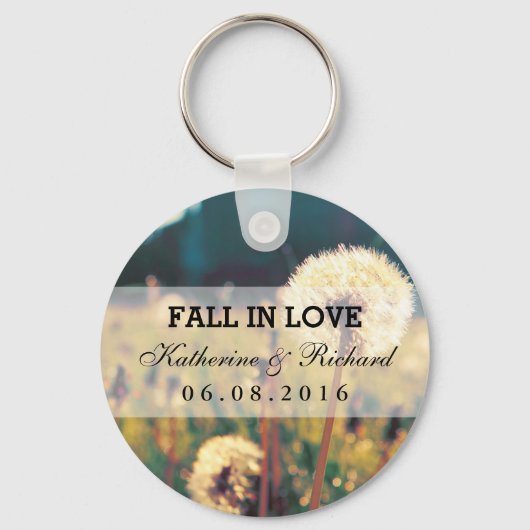 Dandelion Flower Wedding Favor Keepomwille Sleutel Sleutelhanger (Voorkant)