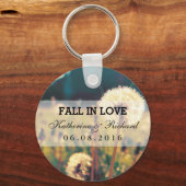 Dandelion Flower Wedding Favor Keepomwille Sleutel Sleutelhanger (Voorkant)