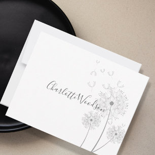 Dandelion Flowers blazen in Wind Script Name Note Notitiekaartje