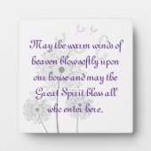 Dandelion Flowers Bless dit Home Plaque Fotoplaat (Voorkant)