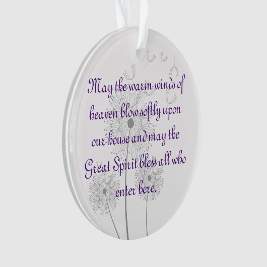 Dandelion Flowers Bless Dit Ornament van het Huis (voorkant)