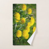 Dandelion Flowers Dandelions Yellow Green Bad Handdoek (Handdoek)