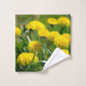 Dandelion Flowers Dandelions Yellow Green Bad Handdoek (Wasdoekje)