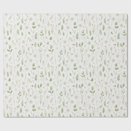 Dandelion Flowers Green Leaves Birthday Cadeaupapier (Vlak)