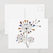 Dandelion Flowers Music Lover Gift for Guitarlist Briefkaart (Voorkant / Achterkant)