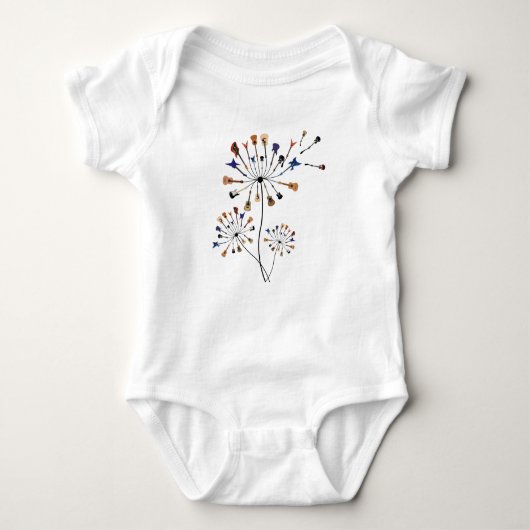 Dandelion Flowers Music Lover Gift for Guitarlist Romper (Voorkant)