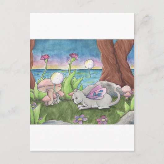Dandelion Fluff Briefkaart (Voorkant)