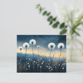Dandelion Fluff Dramatisch schilderij Briefkaart (Staand voorkant)