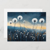 Dandelion Fluff Dramatisch schilderij Briefkaart (Voorkant / Achterkant)