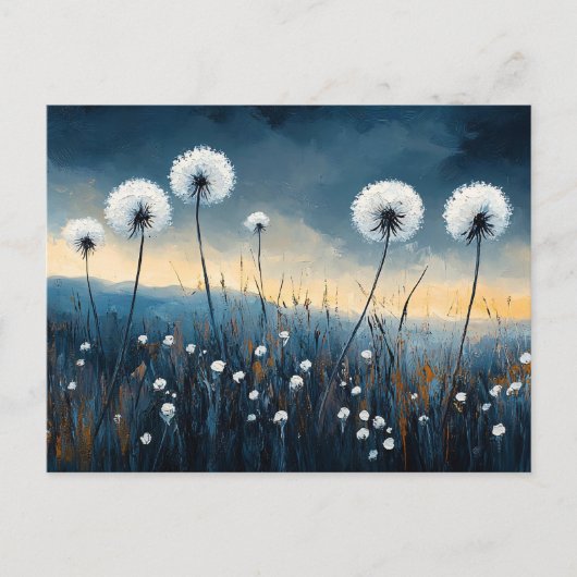 Dandelion Fluff Dramatisch schilderij Briefkaart (Voorkant)