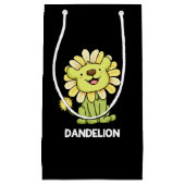 Dandelion Funny Lion Pun Dark BG Klein Cadeauzakje (Voorkant)