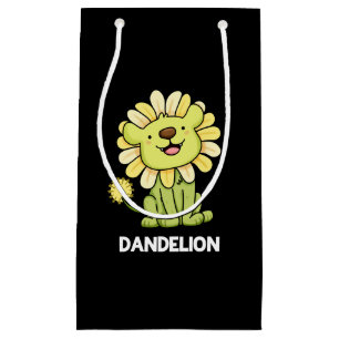 Dandelion Funny Lion Pun Dark BG Klein Cadeauzakje