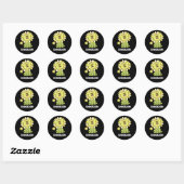 Dandelion Funny Lion Pun Dark BG Ronde Sticker (Vel)