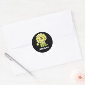 Dandelion Funny Lion Pun Dark BG Ronde Sticker (Envelop)