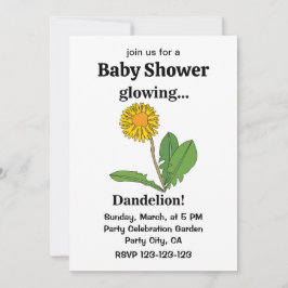 Dandelion Girl Baby shower Kaart