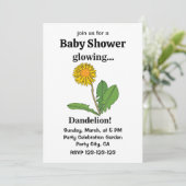 Dandelion Girl Baby shower Kaart (Staand voorkant)