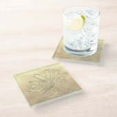 Dandelion glass coaster glazen onderzetter (Schuin)