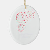 Dandelion Go Red Ribbon Heart Disease Awareness Keramisch Ornament (Rechts)