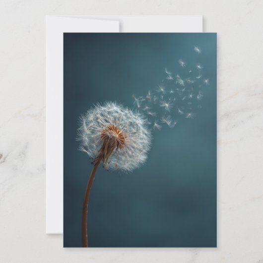 Dandelion Greeting Card on a Blue Background Feestdagenkaart (Voorkant)