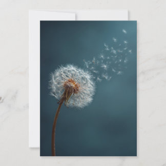 Dandelion Greeting Card on a Blue Background  Feestdagenkaart