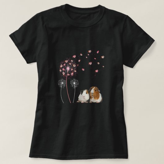 Dandelion Guinea Pig Cute Guinea Pig Floral Dandel T-shirt (Design voorkant)