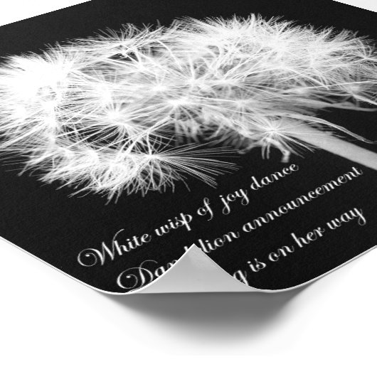 Dandelion Haiku Canvas Afdrukken Poster (Hoek)