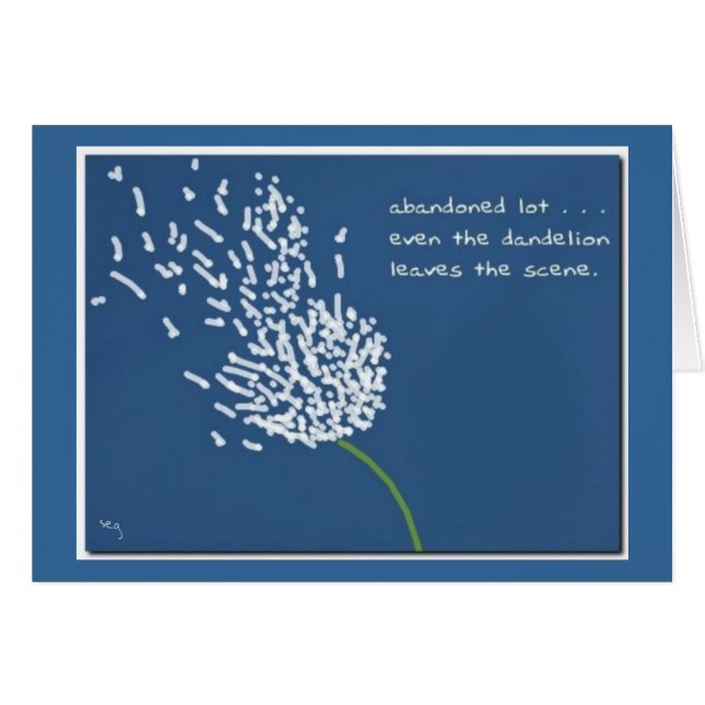 Dandelion Haiku Greeting/Note Card (Voorkant Horizontaal)