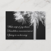Dandelion Haiku Visitekaartje (Achterkant)