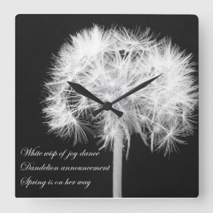 Dandelion Haiku Wall klok