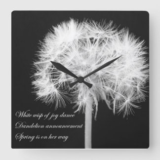 Dandelion Haiku Wall klok