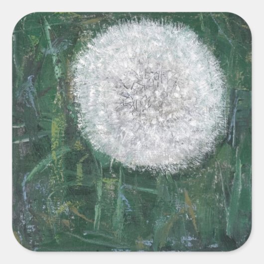 Dandelion Head 2008 Vierkante Sticker (Voorkant)