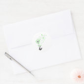 Dandelion Heart Green Ribbon Mental Health Awarene Ronde Sticker (Envelop)