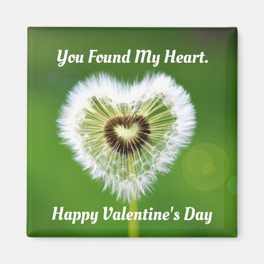 Dandelion Heart Square Magnet (Voorkant)