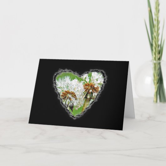 Dandelion Heart Valentijn Love Romance Kaart (Voorkant)