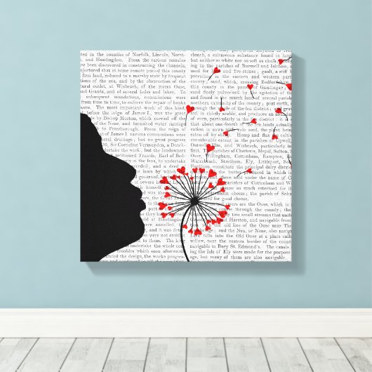 Dandelion Hearts Canvas Afdruk (Insitu (Houten vloer))