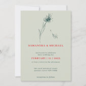 Dandelion Herfst Flower Green Red Indie Botanical Kaart (Voorkant)