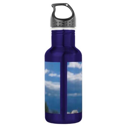 Dandelion in de flacon met licht water waterfles  (Achterkant)