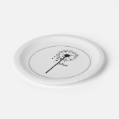 Dandelion in de tuin papieren bordje (Gekanteld)