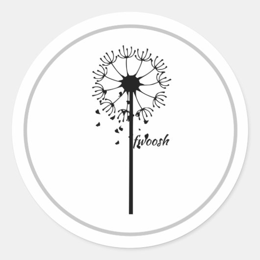 Dandelion in de tuinwindenergie Klassieke Sticker (Voorkant)