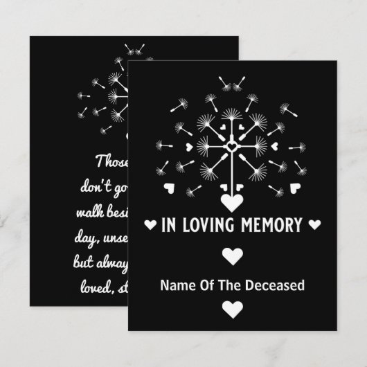 Dandelion in de wind bij het houden van de Kaart v (Voorkant / Achterkant)