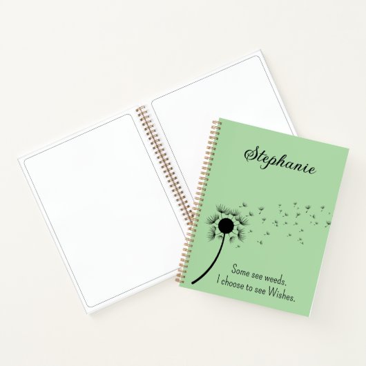 Dandelion in de wind - Ik kies Groen Notitieboek (Binnen)