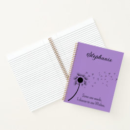 Dandelion in de wind - ik kies Paars Notitieboek