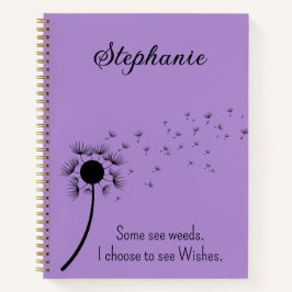 Dandelion in de wind - ik kies Paars Notitieboek